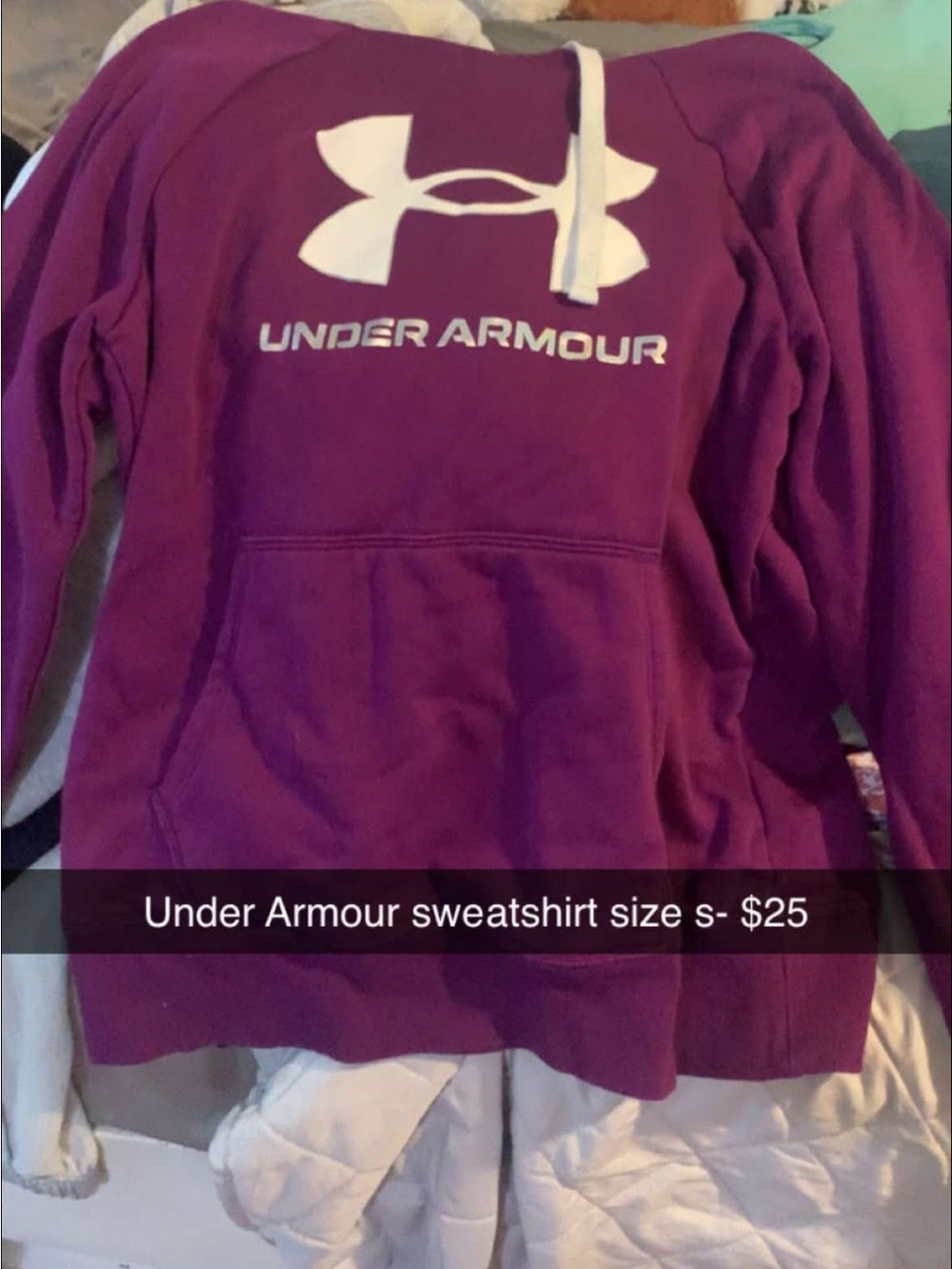 Under Armour Women's Deep Purple Pullover Hoodie with White Logo